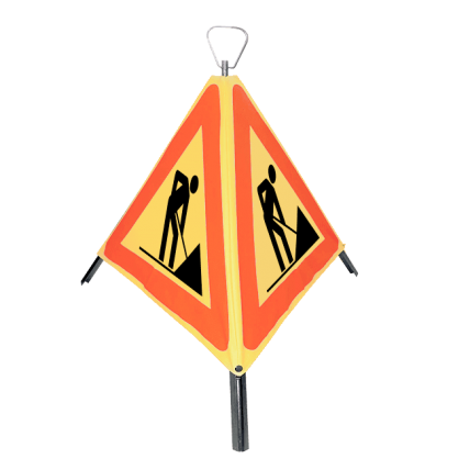 Ind. pliabil nereflectorizant cu 3 fețe, fig. A27, Lucrari , l=600mm, temporar, (R0)