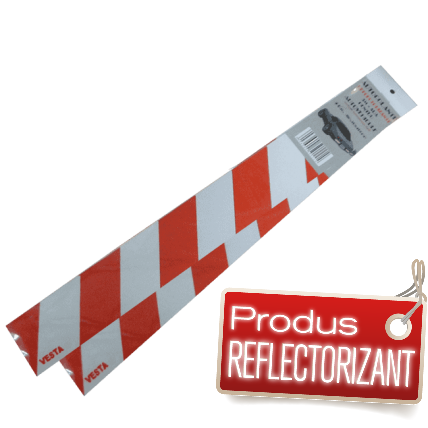 Autocolante alb/rosu reflectorizante 400 x 100mm Autocolante alb/rosu reflectorizante 400 x 100mm