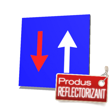 Indicator din plastic, temporar, Prioritate fata de circulatia din sens invers, Fig.B6