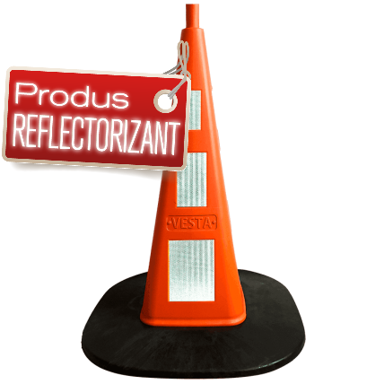 Con rutier semiflexibil reflectorizant  h= 1000 mm